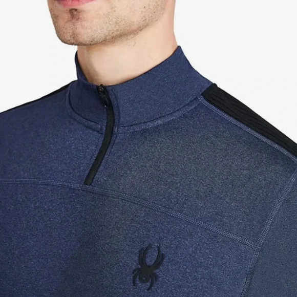 Spider Men’s Active Sports Quarter Zip Pullover Blue/Black Like New Size XXL - Picture 3 of 11